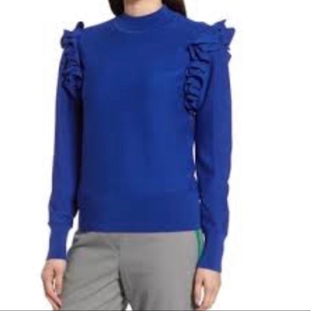 Halogen Detachable Sleeve Sweater Blue Medium